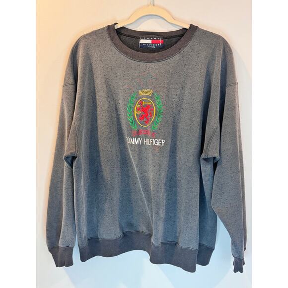 VTG Tommy Hilfiger Crewneck Sweatshirt Heritage Lion Crest Logo Embroidered XL